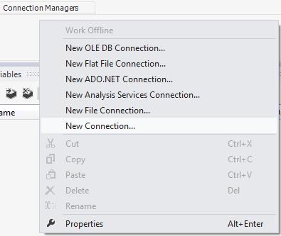 SSIS New Connection Manager