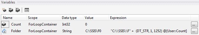 SSIS 2 Variables Definition With an Expression