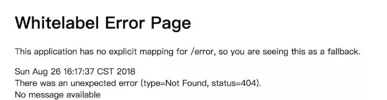 Whitelabel Error Page