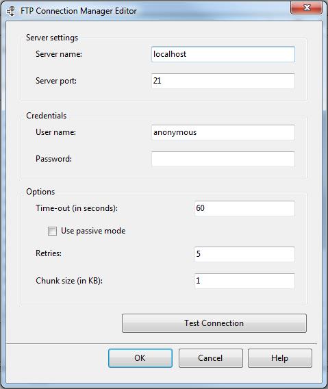 FTP Connection Manager Editor