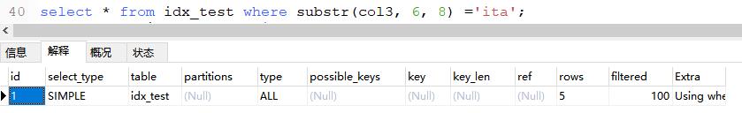 MySQL 函数索引