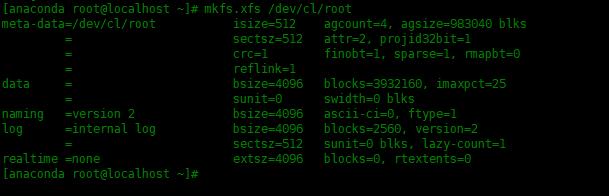 Centos8 中如何缩减 XFS 分区格式的根目录