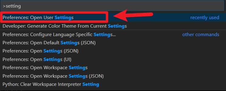 选择User Settings