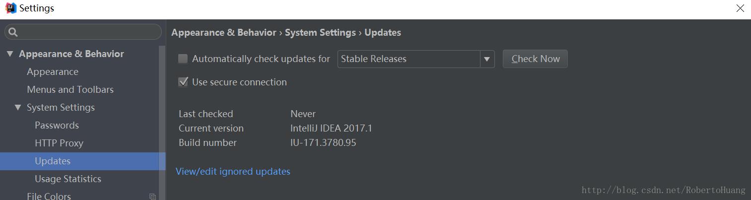 关闭Intellij IDEA自动更新