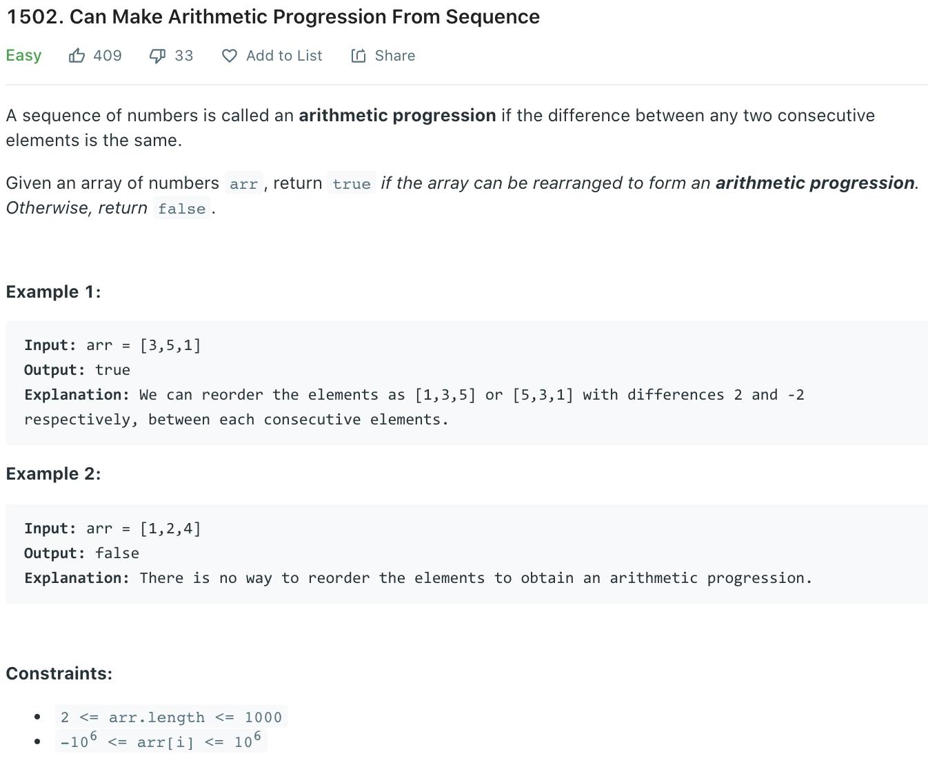 Can Make Arithmetic Progression From Sequence