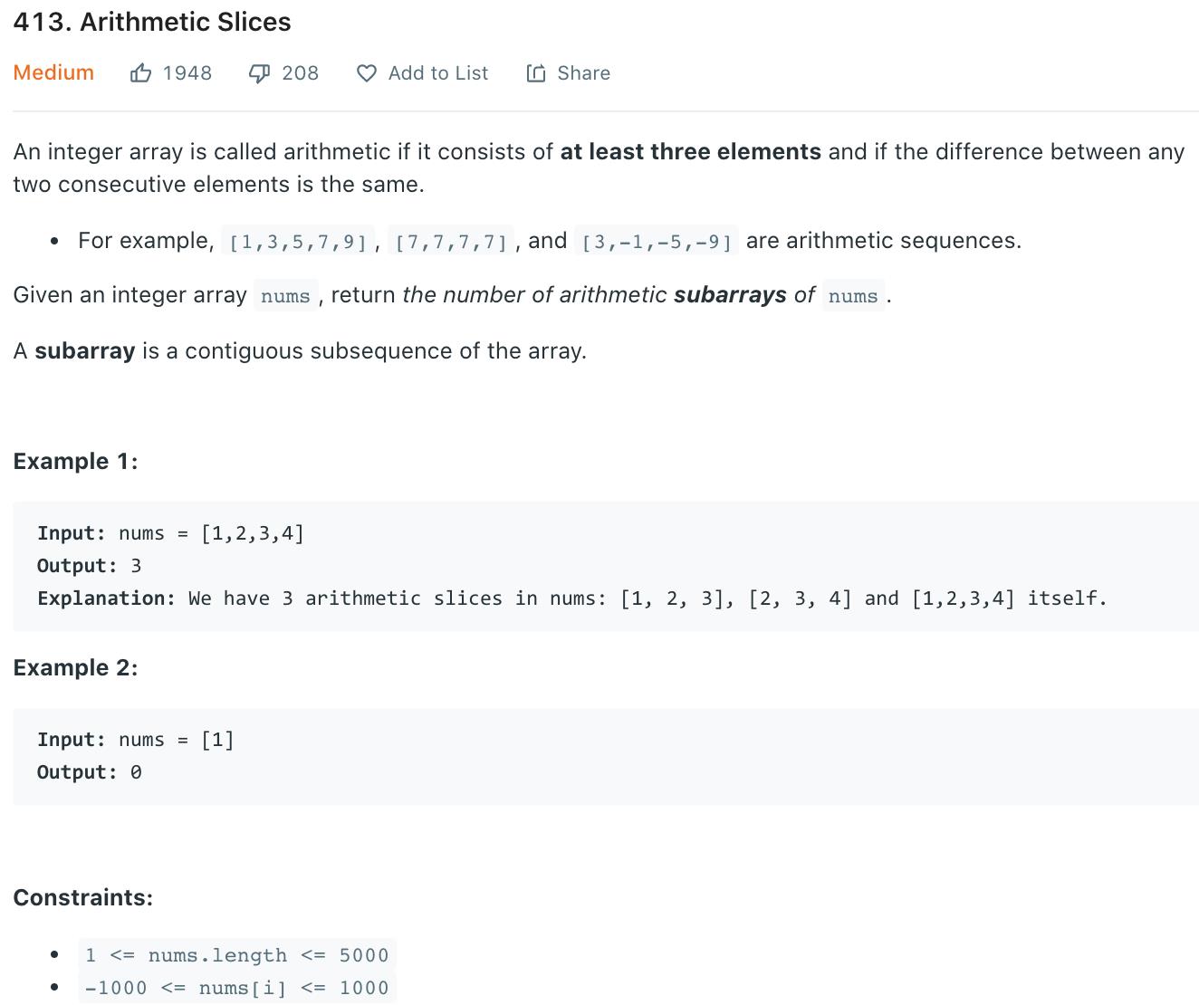 Arithmetic Slices