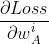 frac{partial Loss}{partial w{_{A}^{i}}}