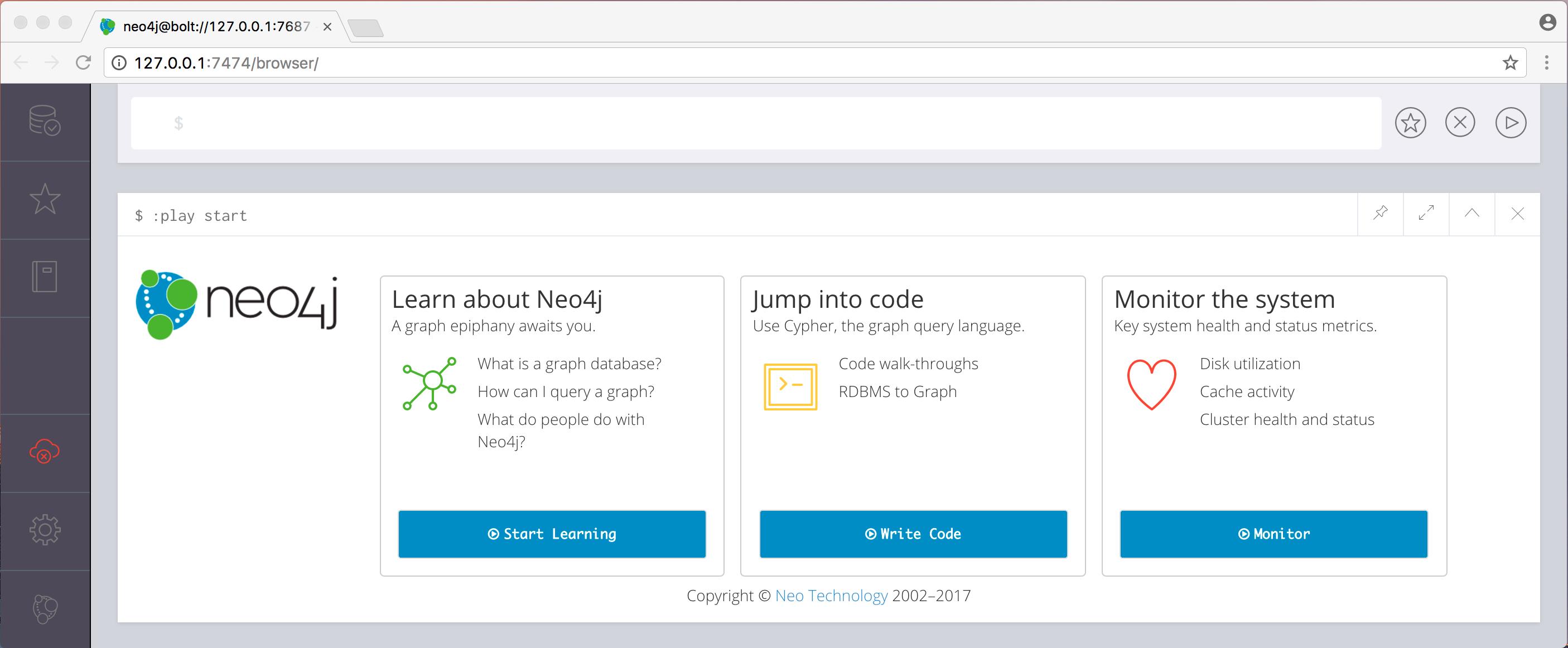 Neo4j Browser - main panel