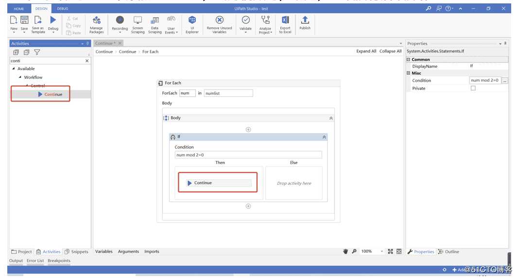 2.9 UiPath中断活动Continue的介绍和使用