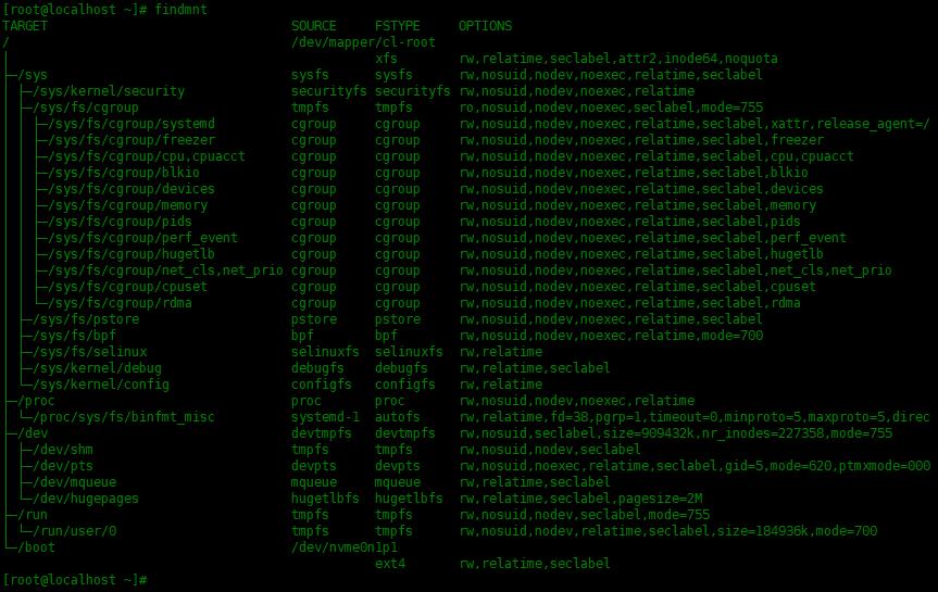 \'findmnt命令查找已挂载的文件系统_Linux\'