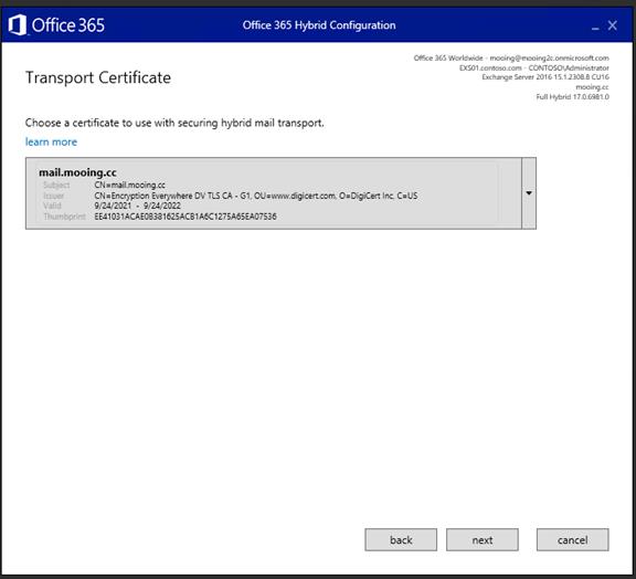 \'Office365混合部署实战系列教程四：配置混合部署_Office365混合部署_23\'