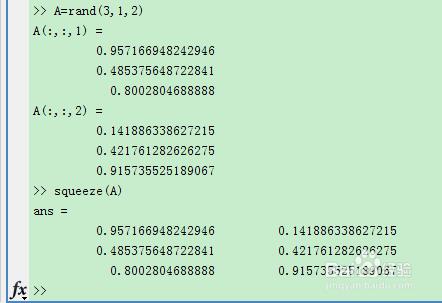 matlab常用函数之squeeze函数
