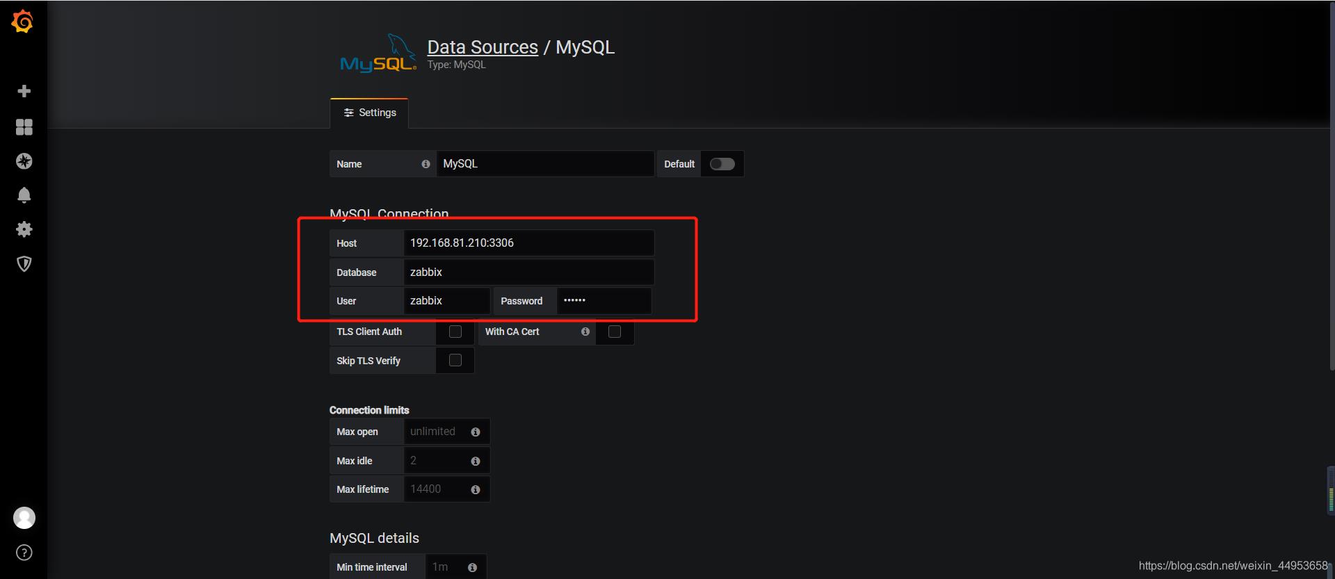 配置grafana直连zabbix数据库（十二）_数据库_03