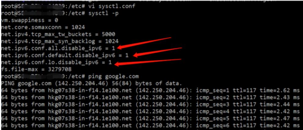 关于服务器开启ipv6服务，导致无法访问谷歌_无法访问_03