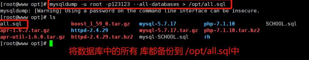 Mysql数据库的备份恢复