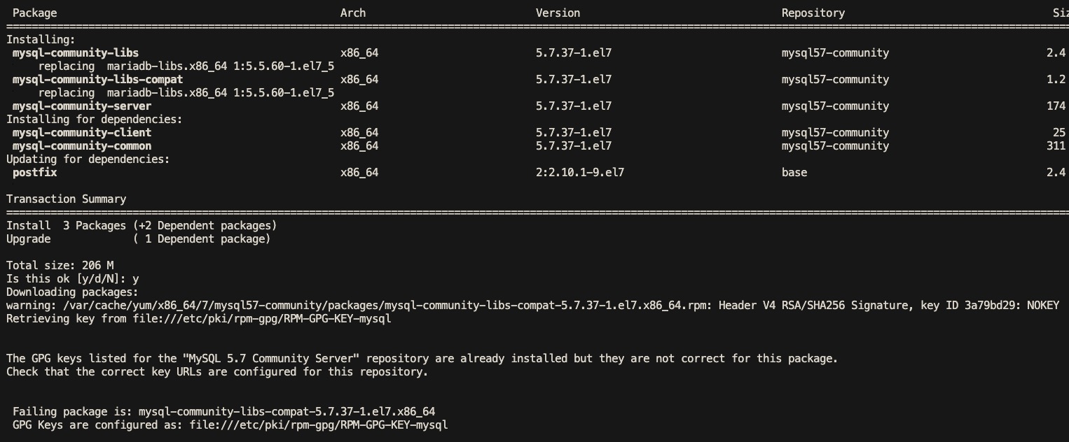 yum安装mysql5.7报密钥已过期的解决方案_python