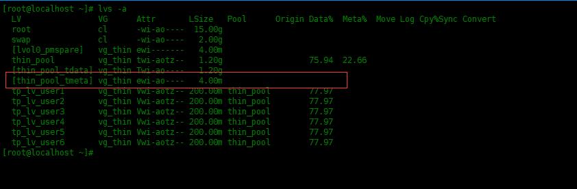 Centos8中创建LVM精简逻辑卷_逻辑卷_09