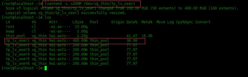 Centos8中创建LVM精简逻辑卷_元数据_12