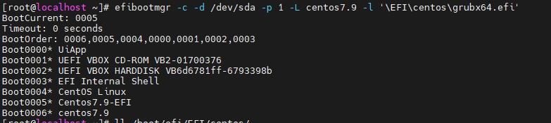 CentOS7中使用efibootmgr管理UEFI启动项_linux_06