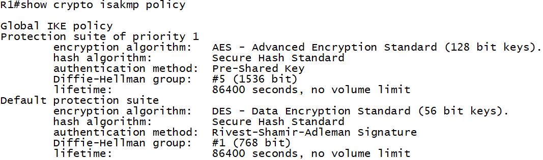 路由器配置点到点IPSec