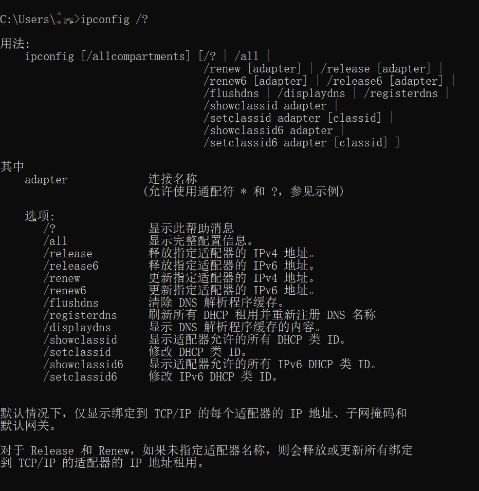 Windows命令--ipconfig--使用/详解_缓存