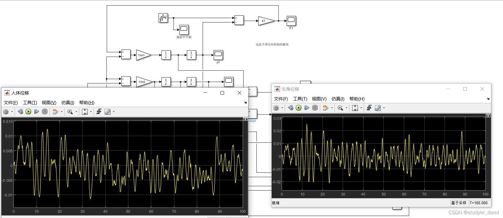 matlab/simulink可变阻尼座椅悬架振动自适应控制设计与分析_可变阻尼座椅