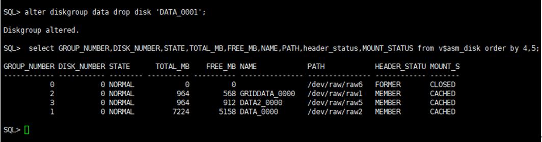 Oracle操作系列：ASM磁盘组添加删除磁盘实操_asm_12