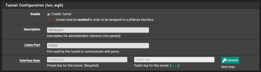 pfSense配置WireGuard