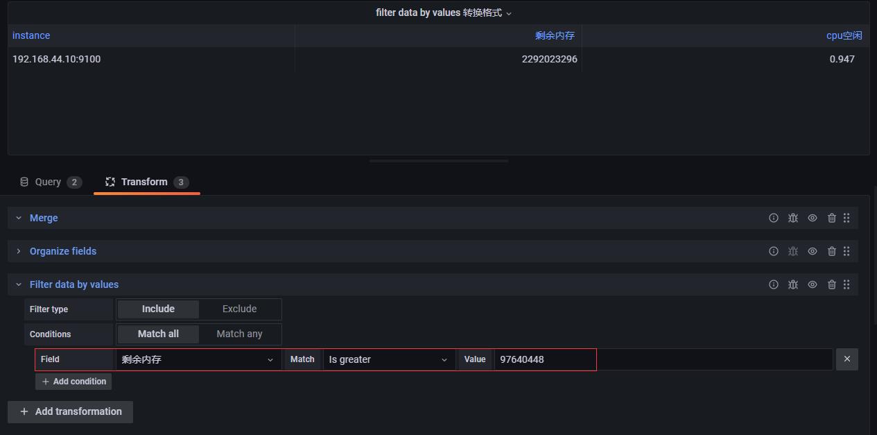 grafana常用的格式转换Transformation