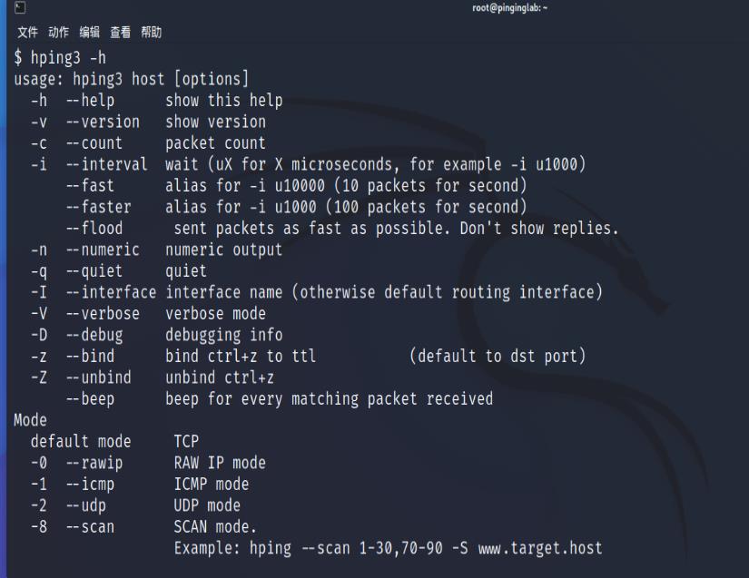 kali系统入门-Hping3的使用_kali工具_04