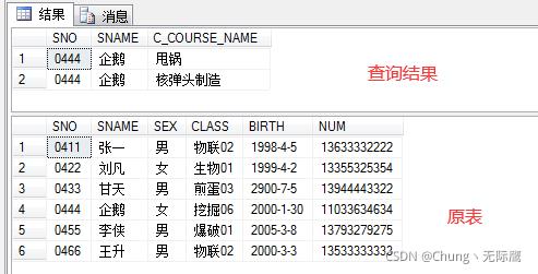 SQL数据库语言基础之SqlServer数据库原理与设计课程期末复习-条件查询实例练习【学生表、选课表、家庭作业表】_sql_11