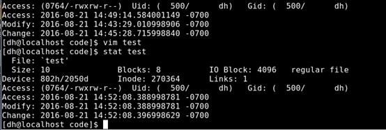 Linux下文件的三个时间（Atime，Mtime，Ctime）_vim_05