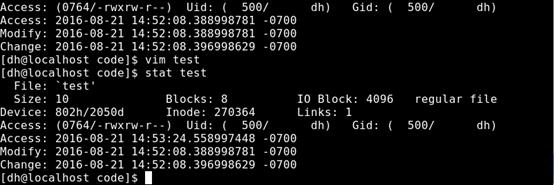 Linux下文件的三个时间（Atime，Mtime，Ctime）_vim_06