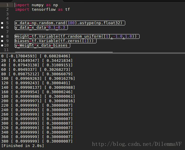 使用tensorflow的一个小案例_python