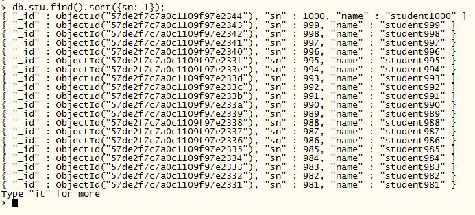 mongodb增删改查