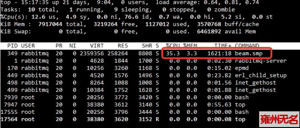 RabbitMQ导致的java服务占用cpu过高从而导致系统负载过高_日志输出