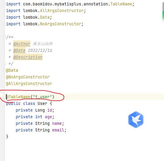 MyBatisPlus常用注解_User
