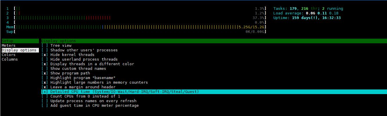 htop增加显示io利用率_htop