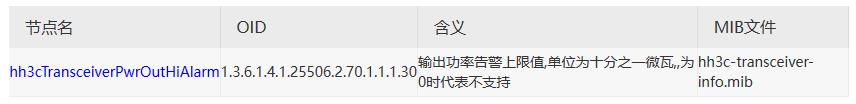 利用snmpwalk读取H3C交换机光模块参数_oid_05