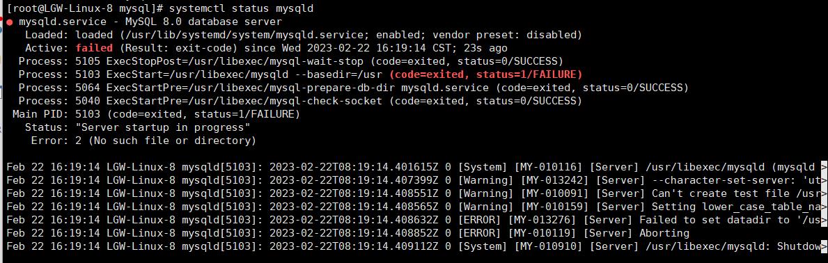 mysql启动报错排查_mysql